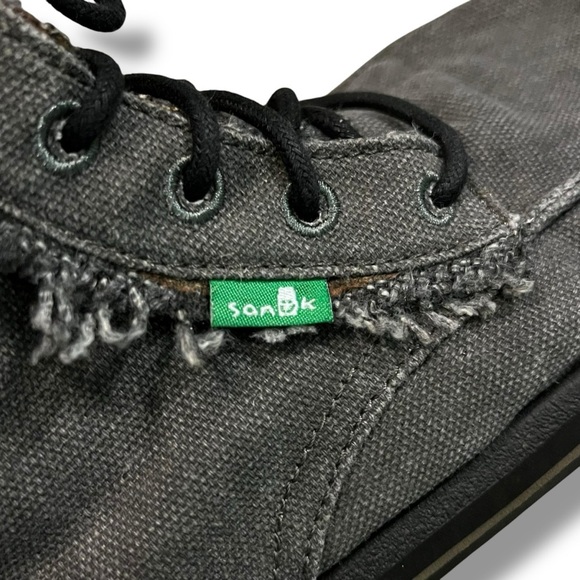 Sanuk Stevie Side Walk Ankle boots Combat Canvas Laceup Grunge Minimalist size 6 - Picture 7 of 11